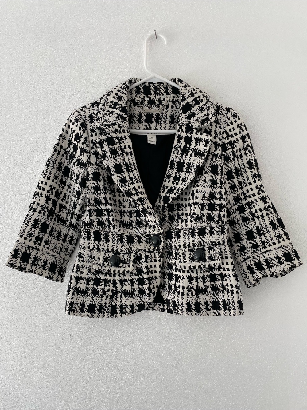 White House Black Market Black and White Tweed Blazer